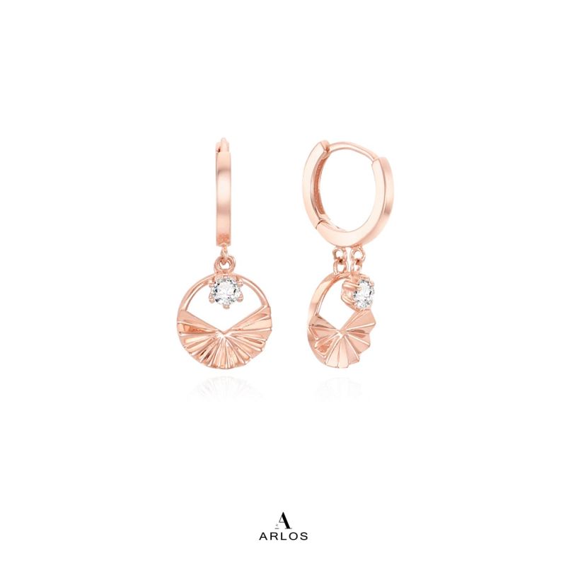 Aloha Shining Star Circle Earrings (Rose Gold)