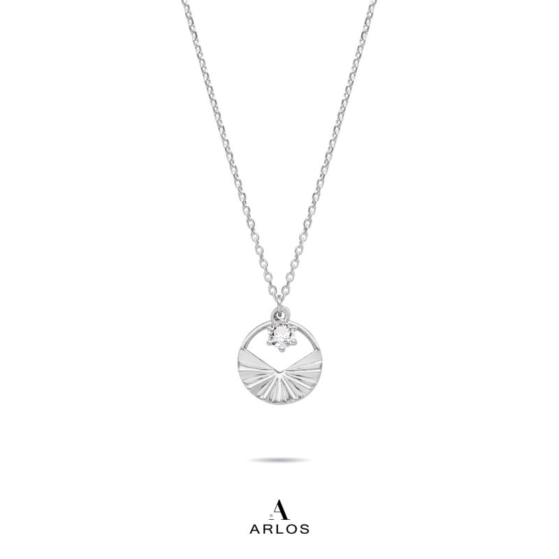 L'amour Shining Star Circle Necklace (Silver)