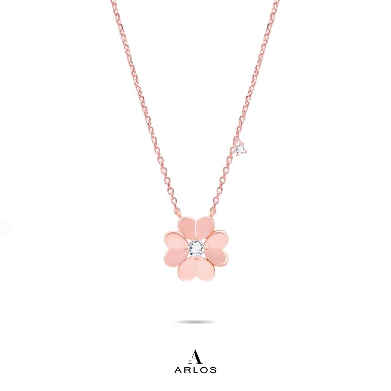 L'amour Spring Clover Necklace (Rose Gold)