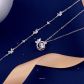 Romantic Rose Dancing Stone Necklace (Silver)