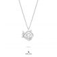 Romantic Rose Dancing Stone Necklace (Silver)