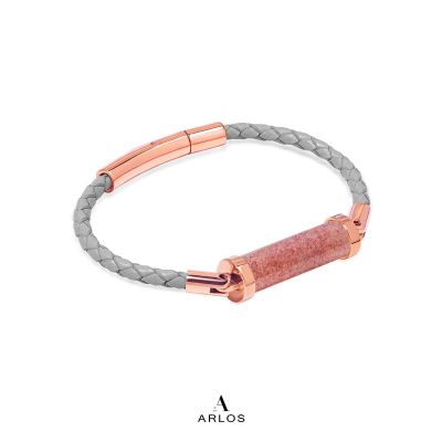 Strawberry Quartz CC Leather Bracelet (Single Strap)