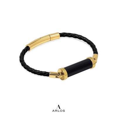 Obsidian CC Leather Bracelet (Single Strap)
