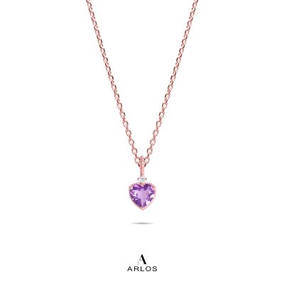 La Joie 紫水晶心型项链 (玫瑰金)