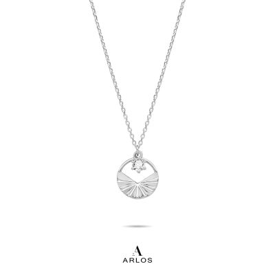 L'amour Shining Star Circle Necklace (Silver)